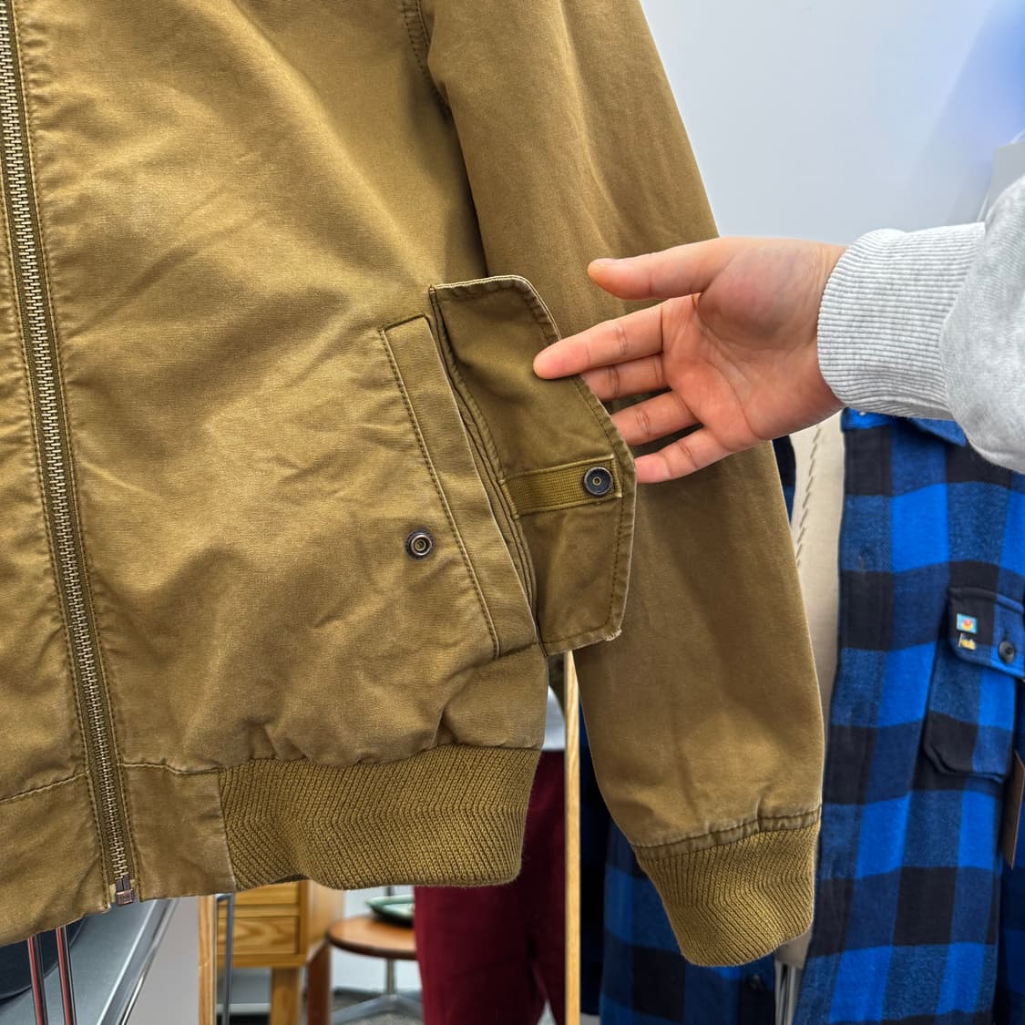 팀버랜드 브라운 캔버스 봄버 자켓 (S)   상품이미지3