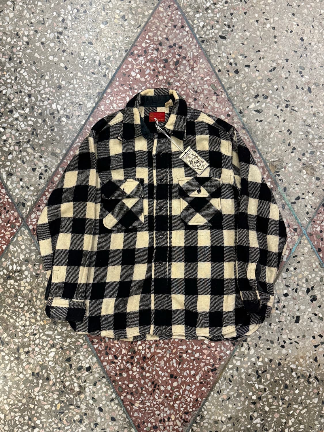 70s Sears Kings Road 울 플란넬 셔츠 (XL) 상품이미지1