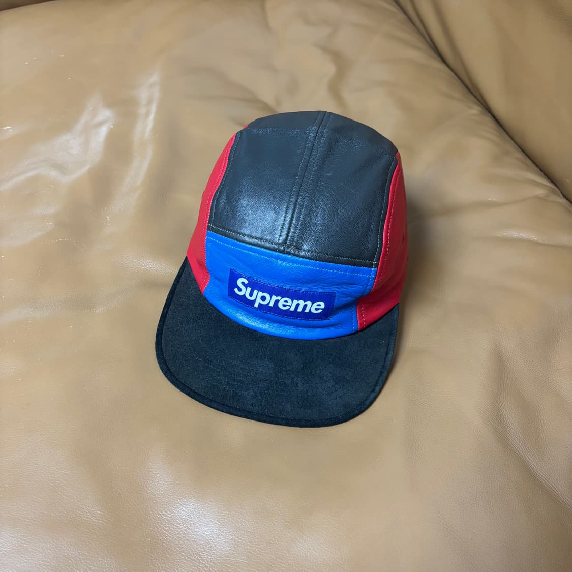 슈프림 캠프캡 모자 박스로고 레더 멀티 컬러 상품이미지1