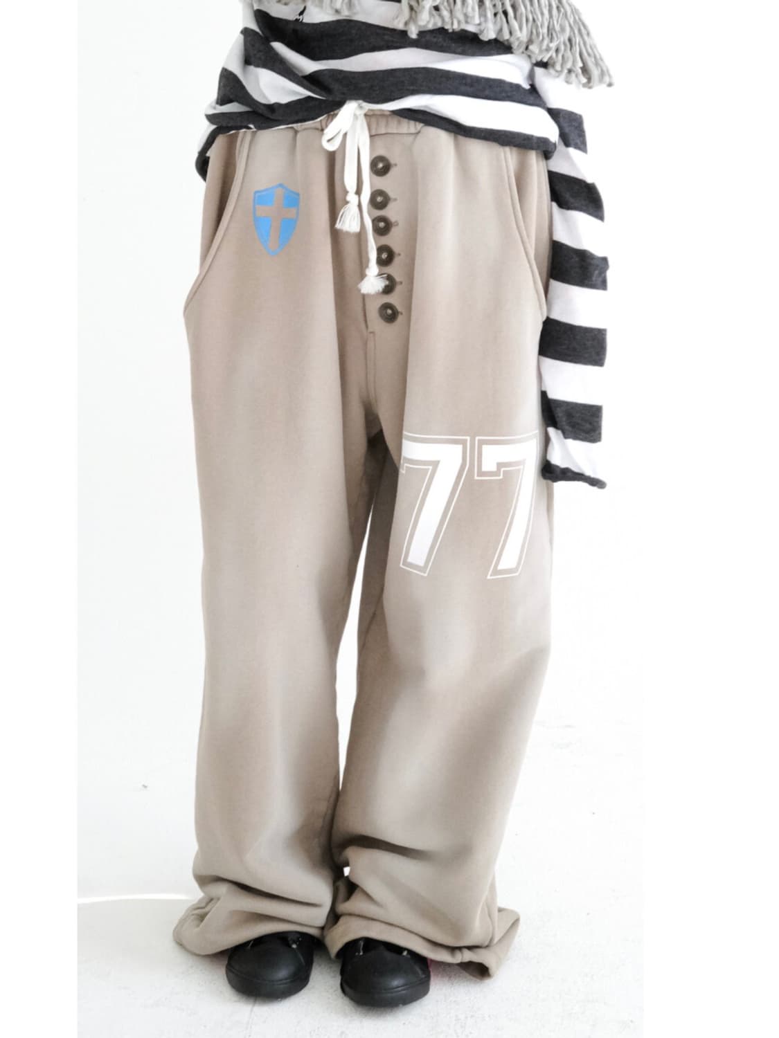 샵페어리 button jersey sweatpants 코코아 상품이미지1