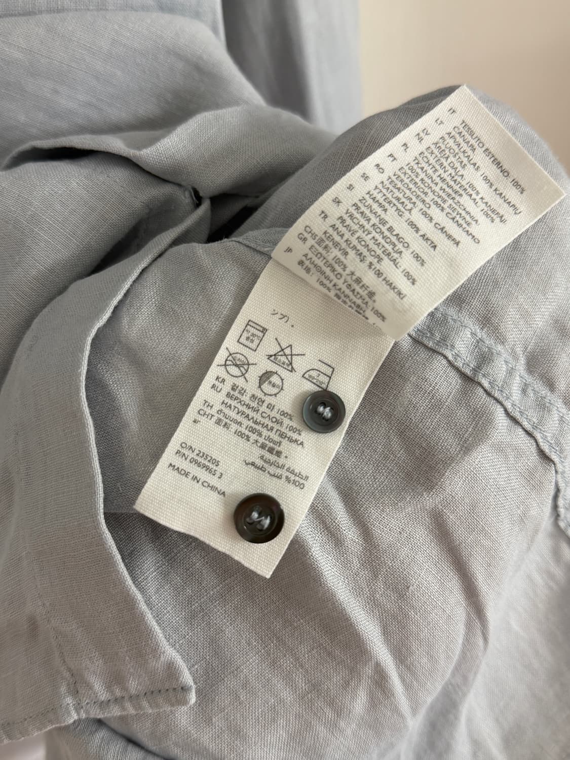 COS 코스 남성 린넨셔츠 블루그레이 EUR41 상품이미지5