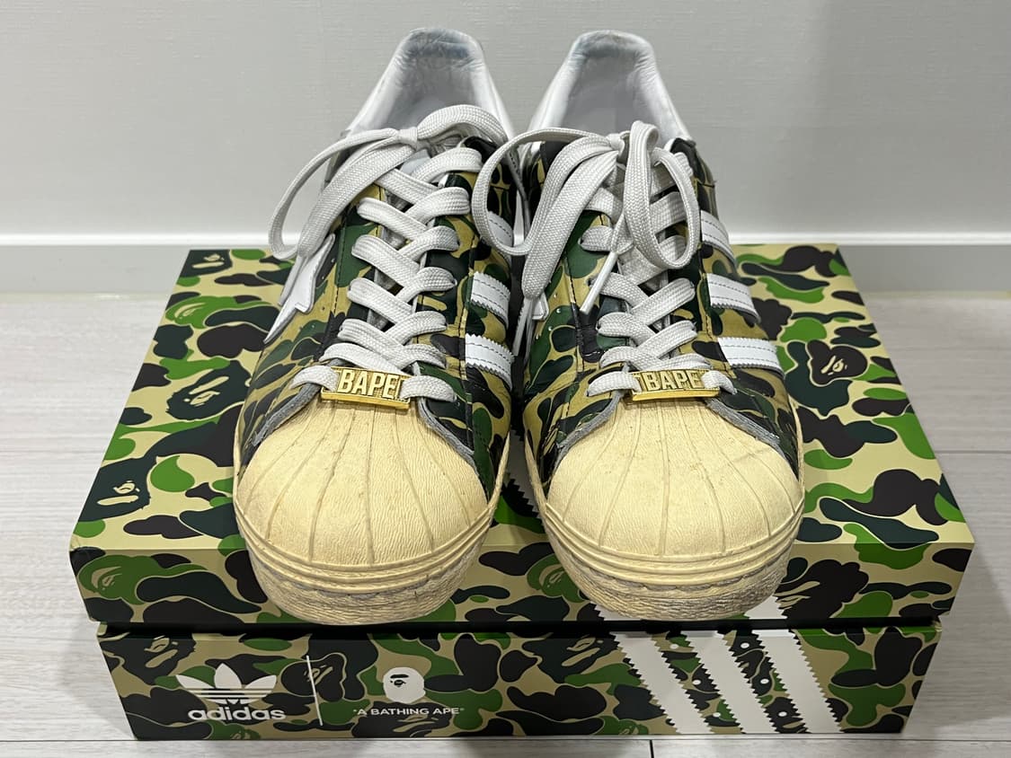 아디다스 x 베이프 슈퍼스타 80s 그린 카모 상품이미지2