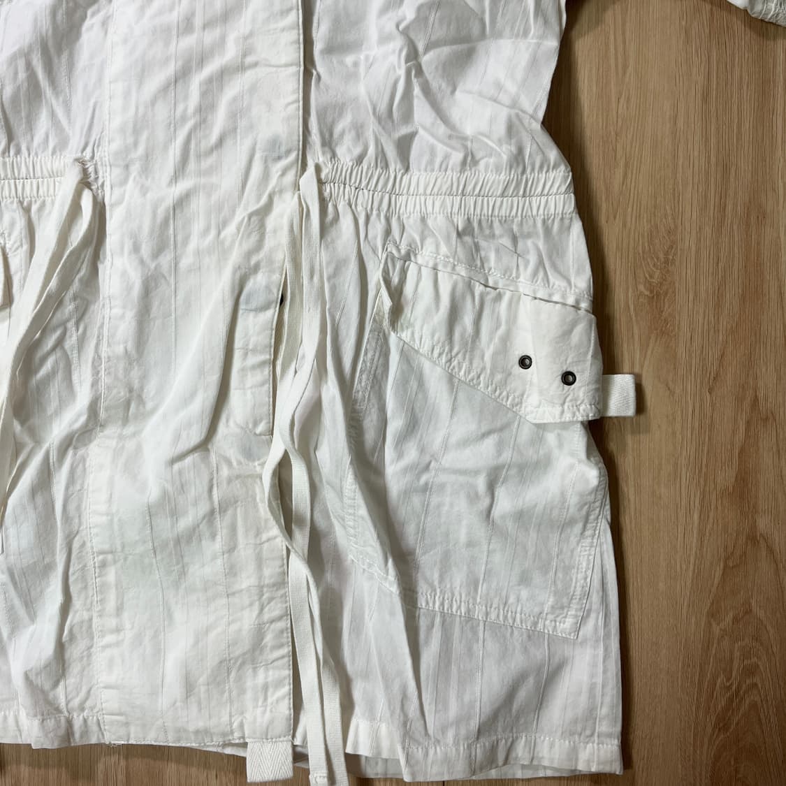 빈티지 | 유니크 화이트 코튼 후드 반팔 면 자켓 y2k 일본빈티지 야상 상품이미지2
