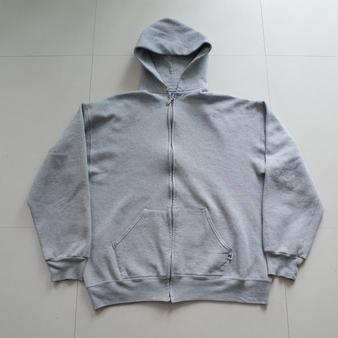 90s 러셀 애슬레틱 MADE IN USA 그레이 후드집업 XL 상품이미지1