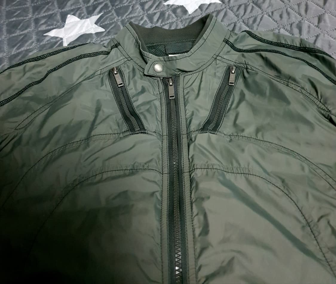 디젤 빈티지 나일론 바람막이 집업자켓 카키 (L) 상품이미지2