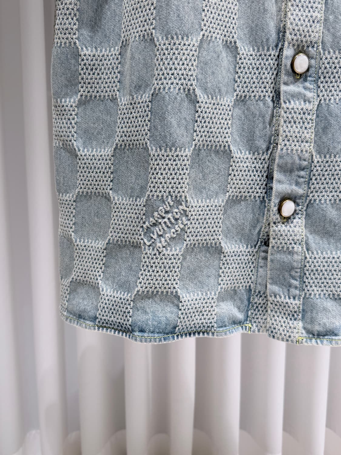 (S/XL) / 루이비통 다미에 3D 라이트 데님쇼트 슬리브드 반팔셔츠 상품이미지5