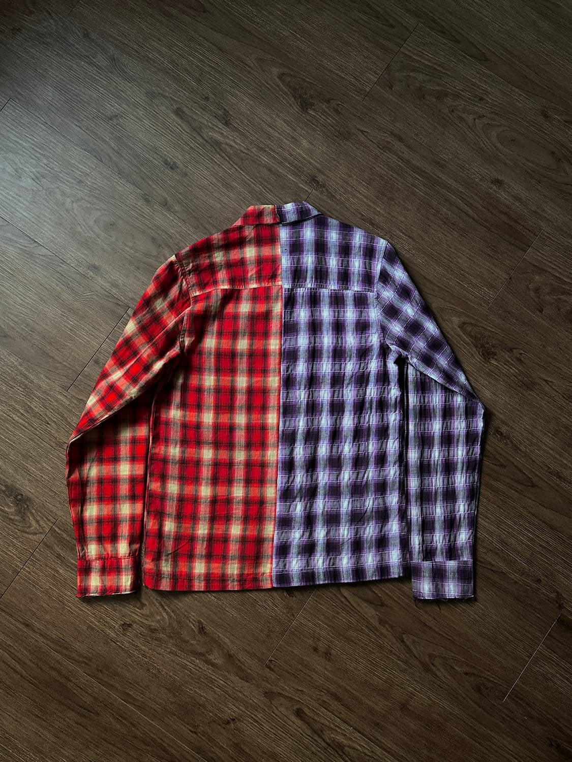 M.C.W 하프앤하프 옴브레 체크 셔츠 상품이미지8