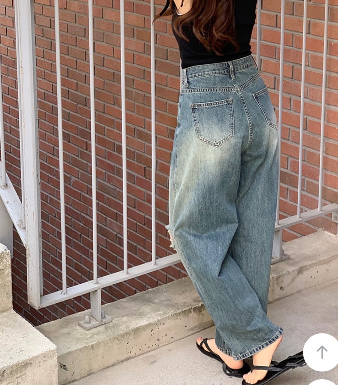 빈티지 찢청 데님팬츠 상품이미지4