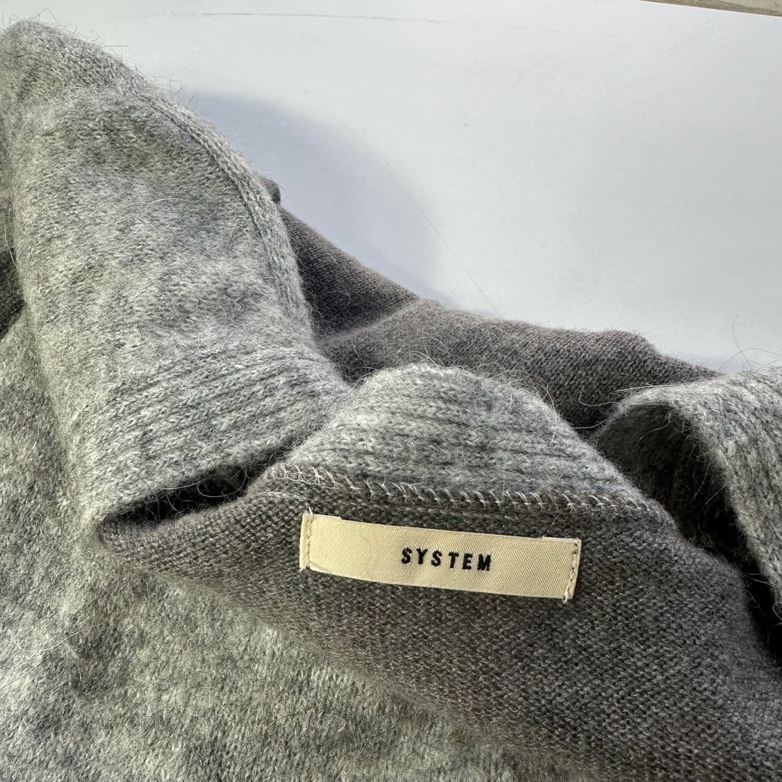 우먼F 시스템 그레이배색 캐시미어혼방 양모가디건 상품이미지4