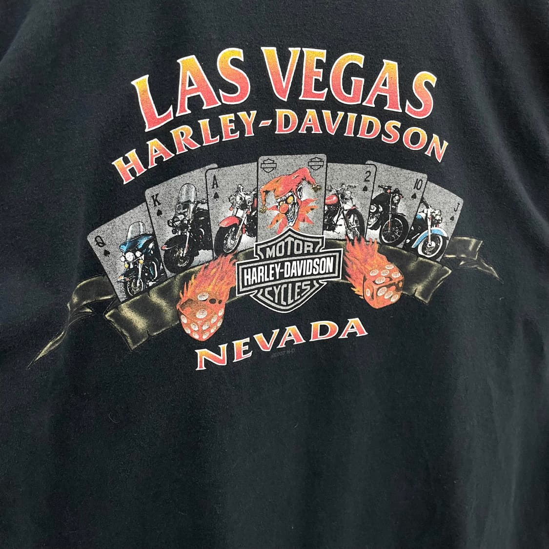 할리데이비슨 00s 이글 트럼프카드 빈티지 페이딩 반팔 티셔츠 상품이미지7
