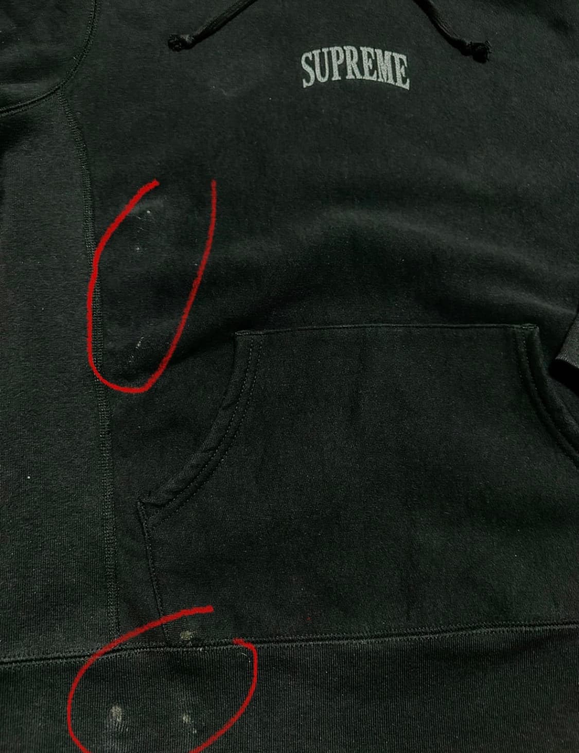 슈프림 글리터 아치로고 후드 블랙 상품이미지3