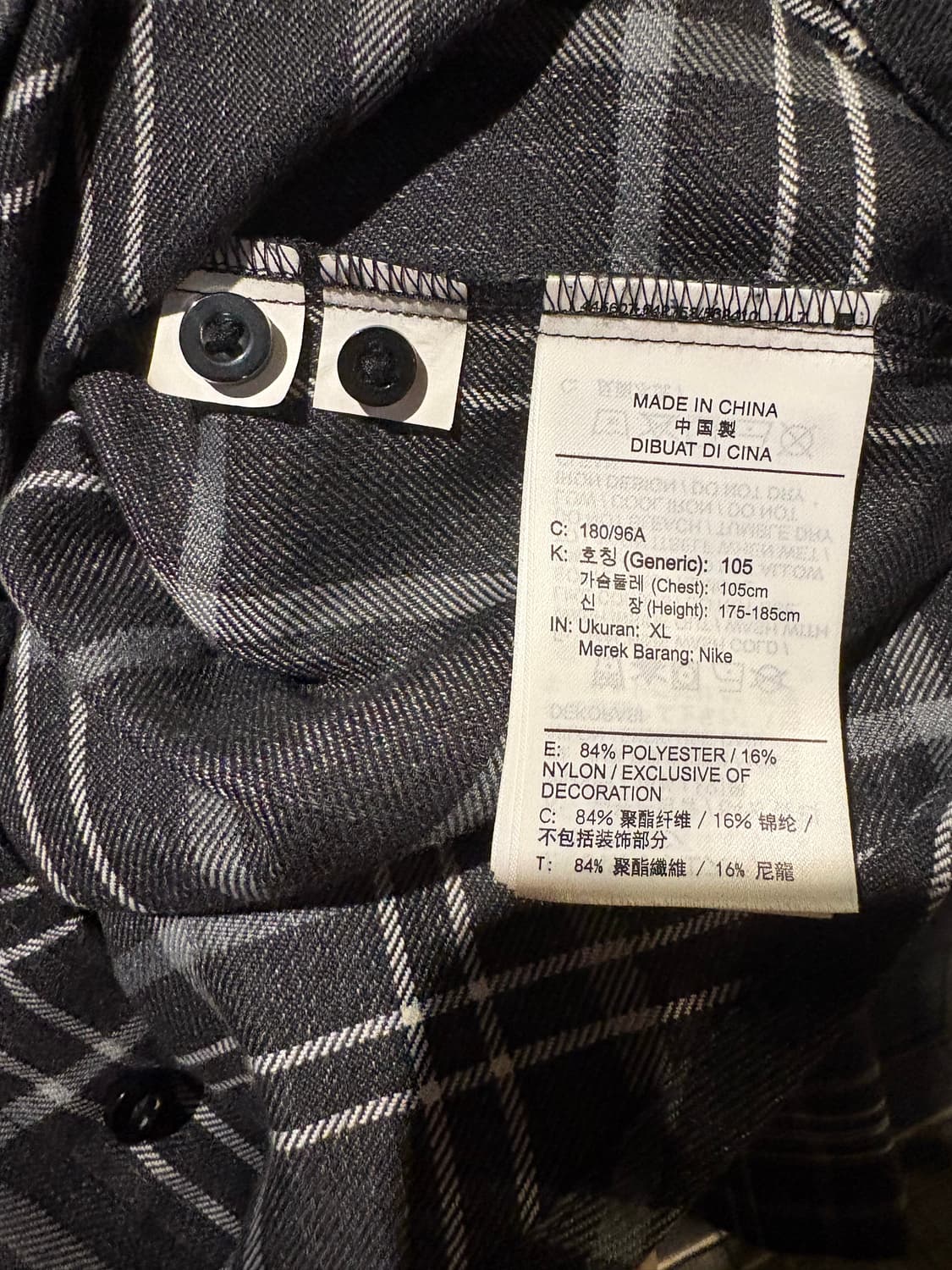 [중고]나이키 남자 체크남방(XL) 상품이미지5