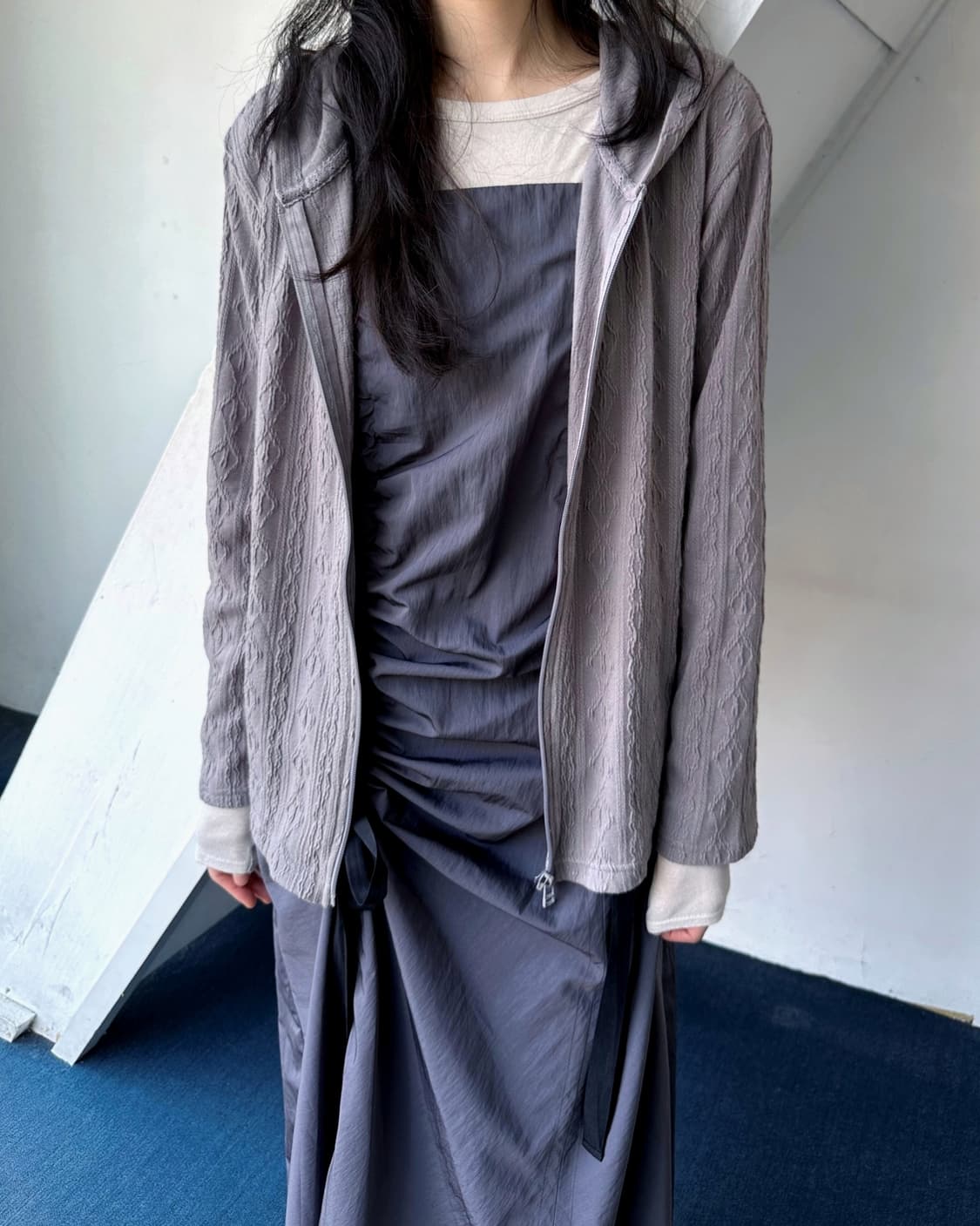 Loose knitted easy hood jacket  상품이미지6
