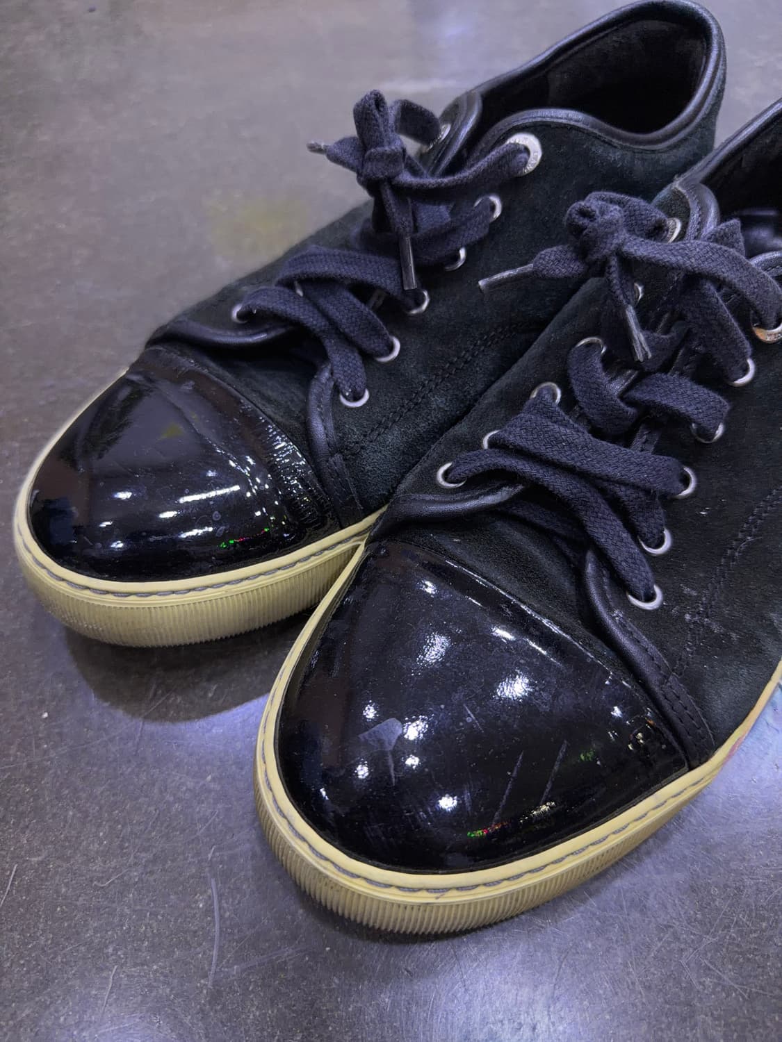 랑방 벨루어 스웨이드 레더 블랙 스니커즈 8 (270) 상품이미지3