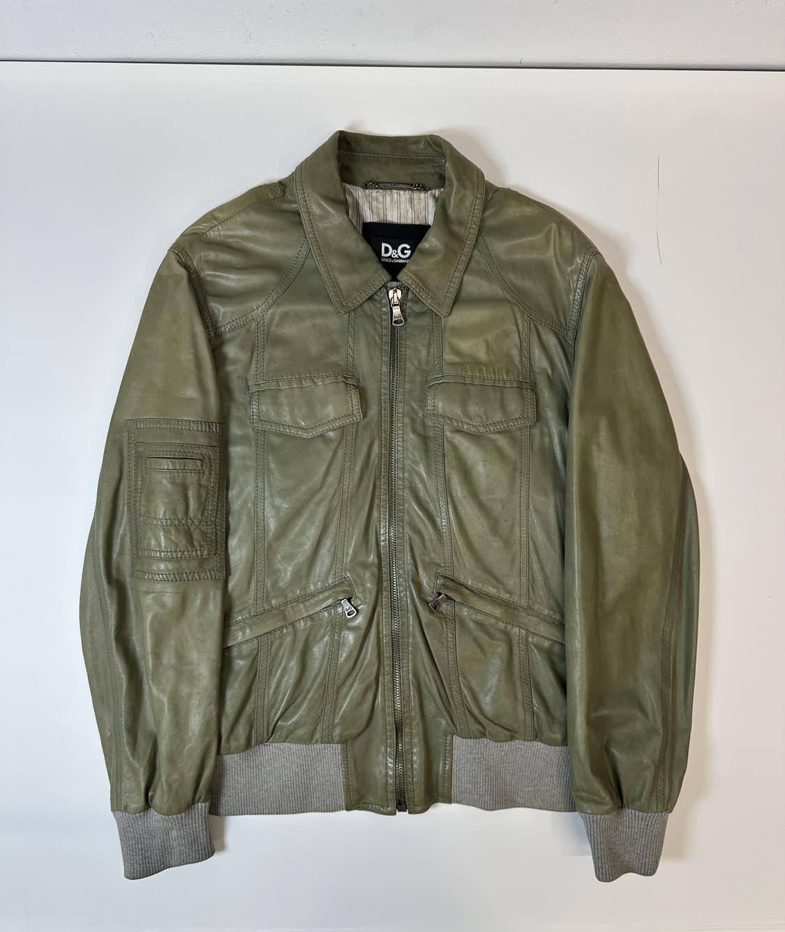 54)돌체앤가바나 램스킨 자켓 (olive green) 상품이미지1