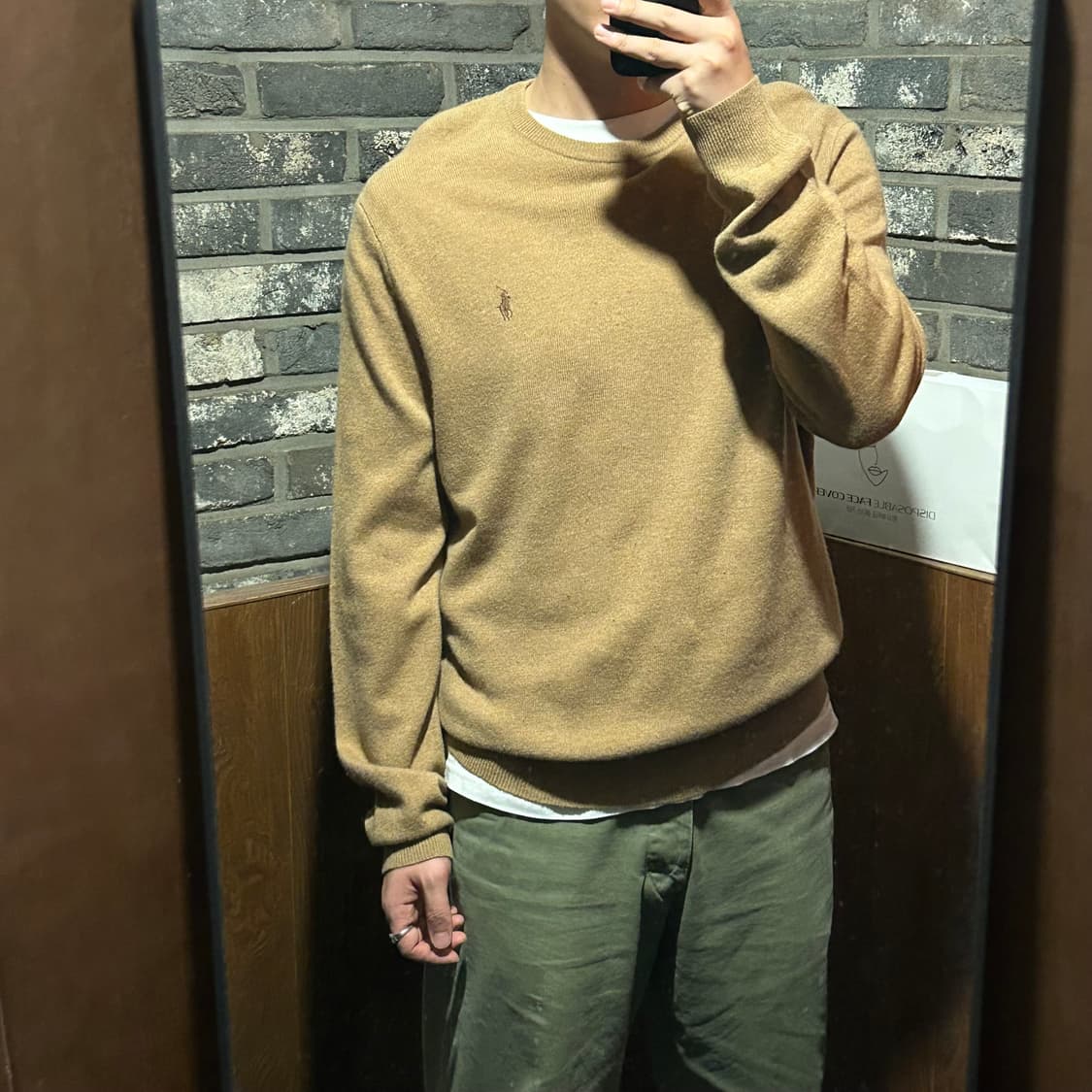 XL) 폴로 랄프로렌 메리노울 라운드넥 니트 브라운 상품이미지9