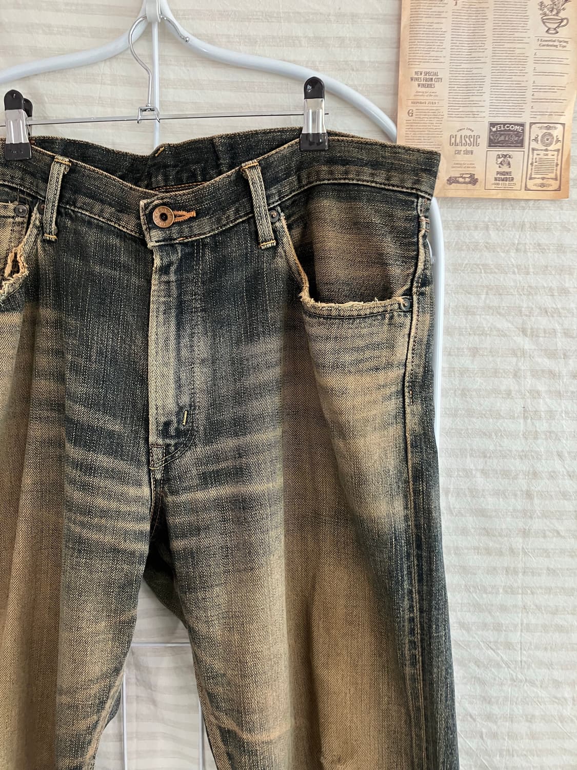 빈티지 에드윈 골드 워싱 데님 팬츠 879 y2k 스트릿 모리 갸루 일본 상품이미지4