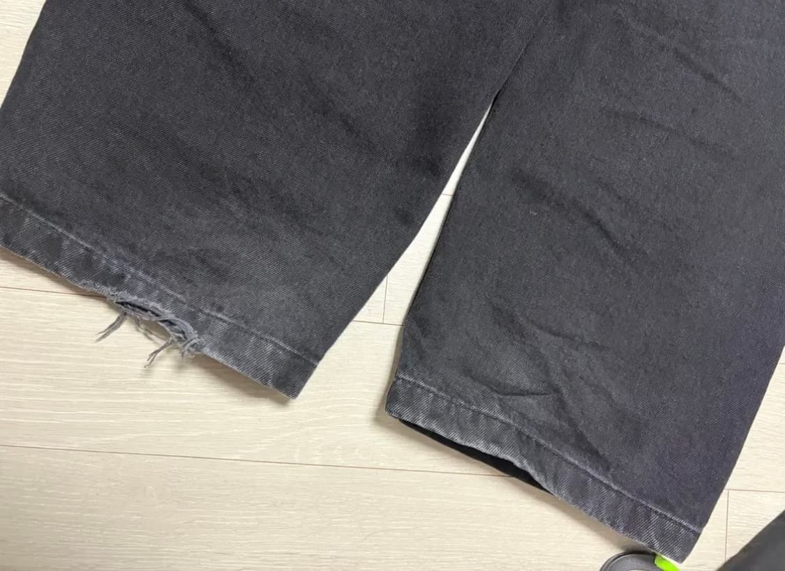 칼하트 WIP 내쉬 루즈 핏 더블 니 팬츠 블랙 스톤 워시드 M 상품이미지5