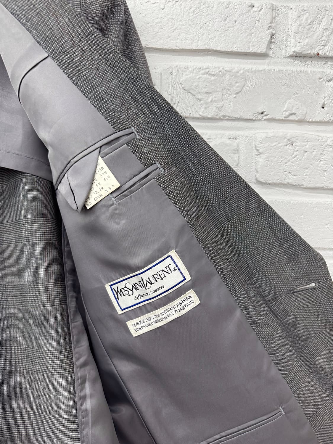 입생로랑 그레이 체크 모혼방 자켓 상품이미지4