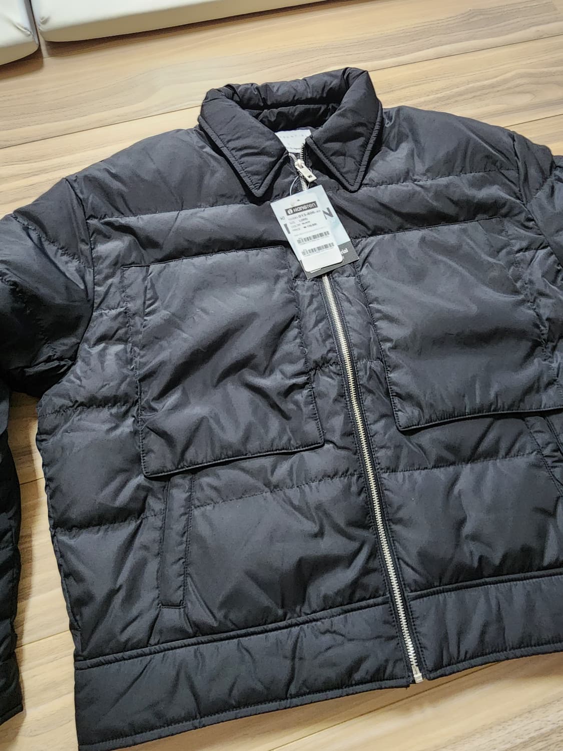 행텐다운점퍼자켓오리털경량패딩L블랙 상품이미지3