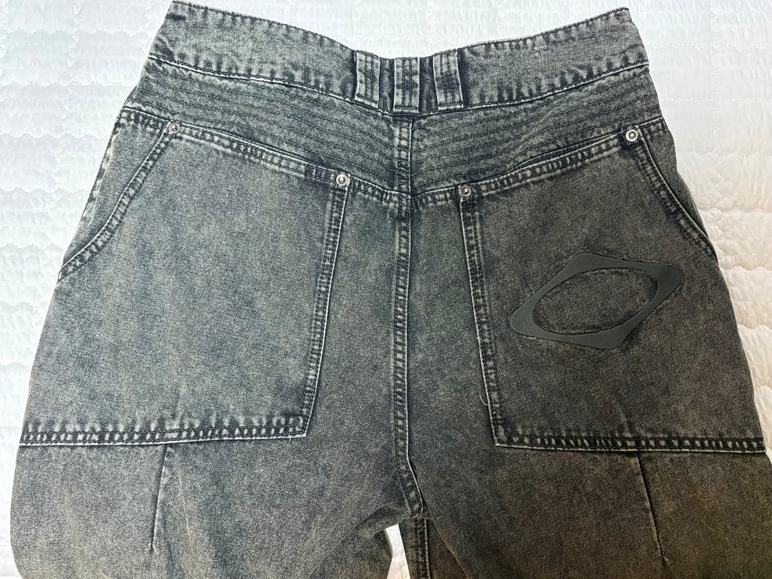 미스치프 워시드 슬라우치 진 블랙그린 상품이미지5