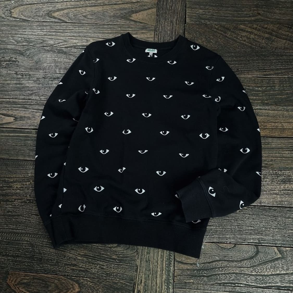 [겐조] 아이즈 패턴 맨투맨 블랙 P01379 상품이미지1