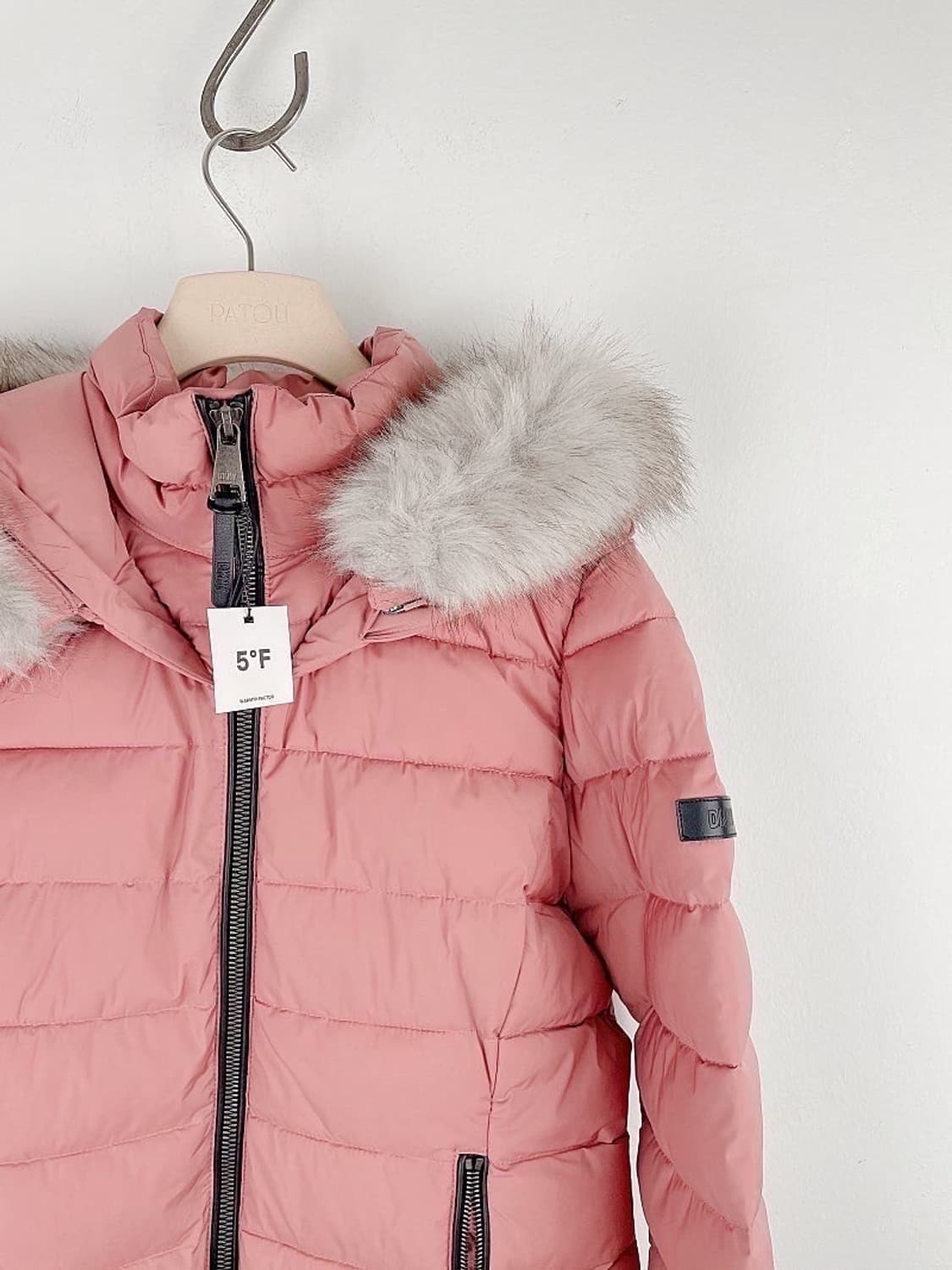 (정품/새상품) DKNY 여성 털 후드 분홍 점퍼 상품이미지2