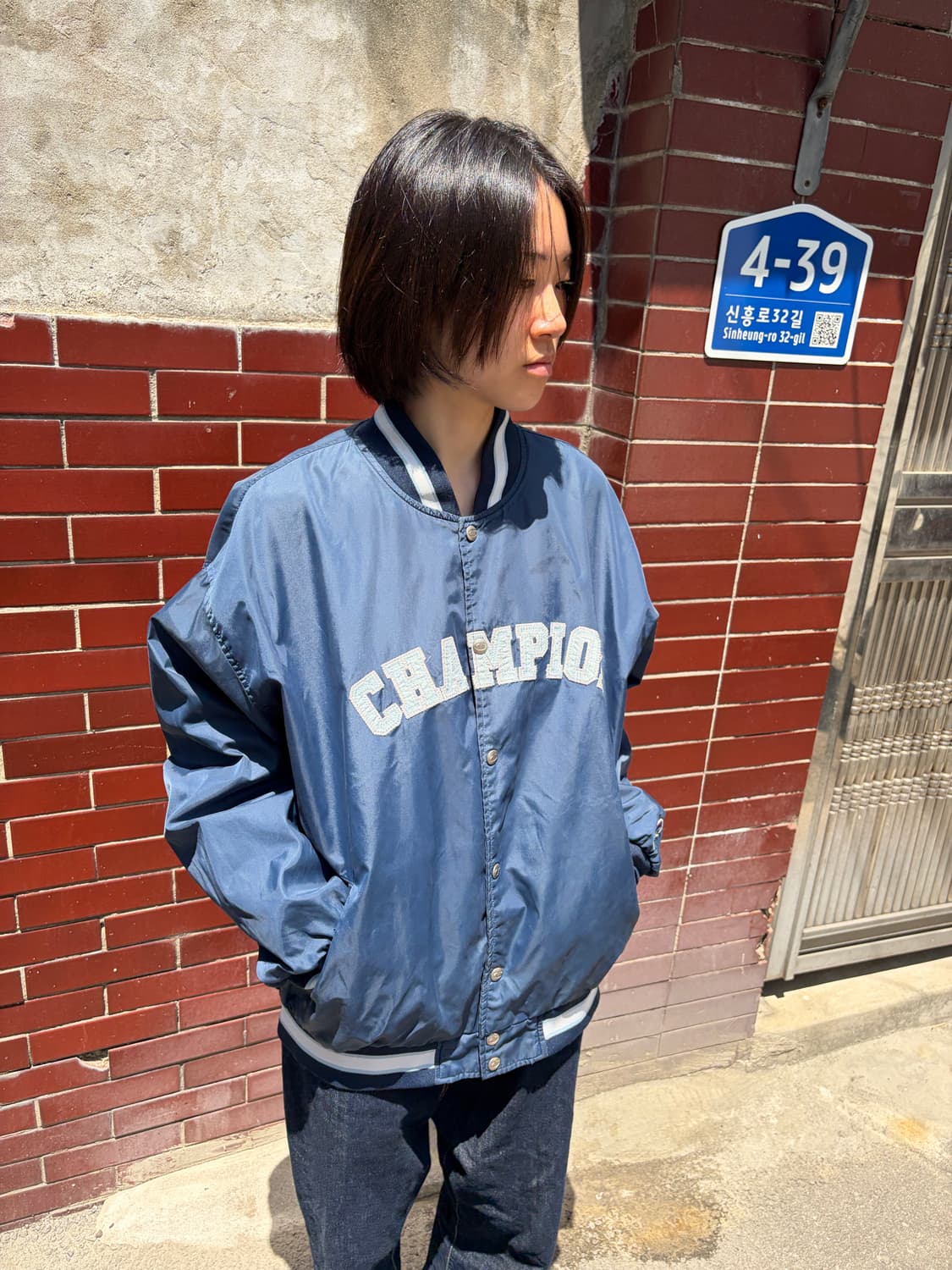 00s Champion 나일론 스타디움 자켓 XL  상품이미지2