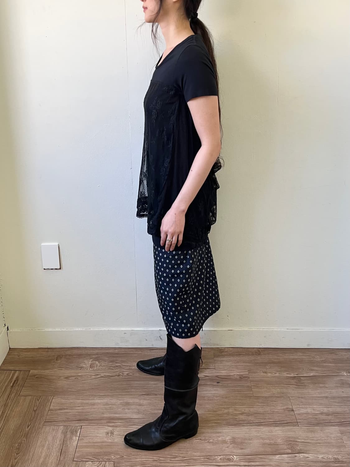 DIESEL 블랙 시스루 레이어드 탑 상품이미지9