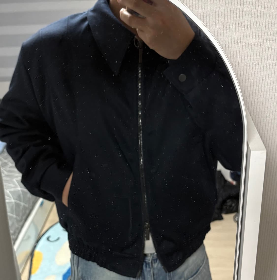 심라인 블루종 네이비 자켓 L 투웨이 새상품 상품이미지7