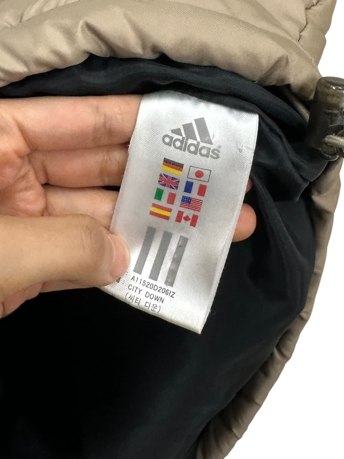 00s 아디다스 올드스쿨 덕다운 패딩 베이지 (M~XL) 상품이미지8