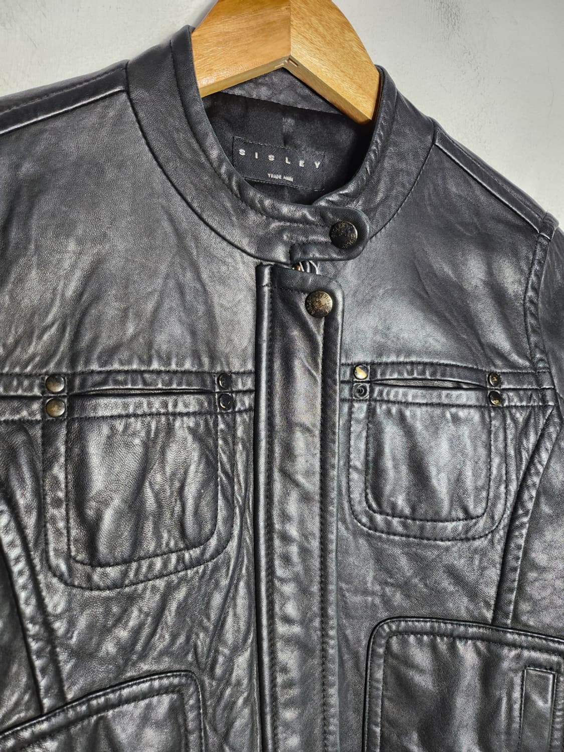 시슬리 가죽 라이더 자켓 상품이미지2