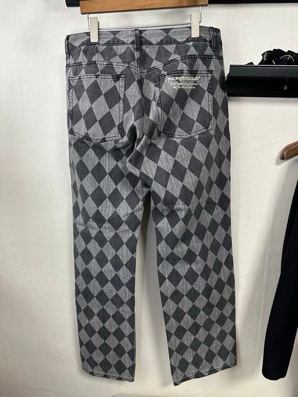 나이스고스트클럽 바지 체크 데님 34 상품이미지3