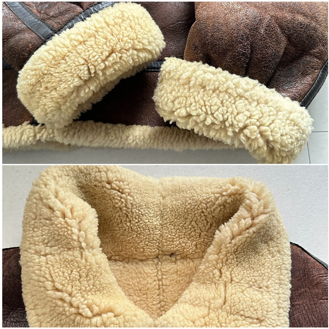 B-3 양털 무스탕 플라이트 자켓 (M)  상품이미지5