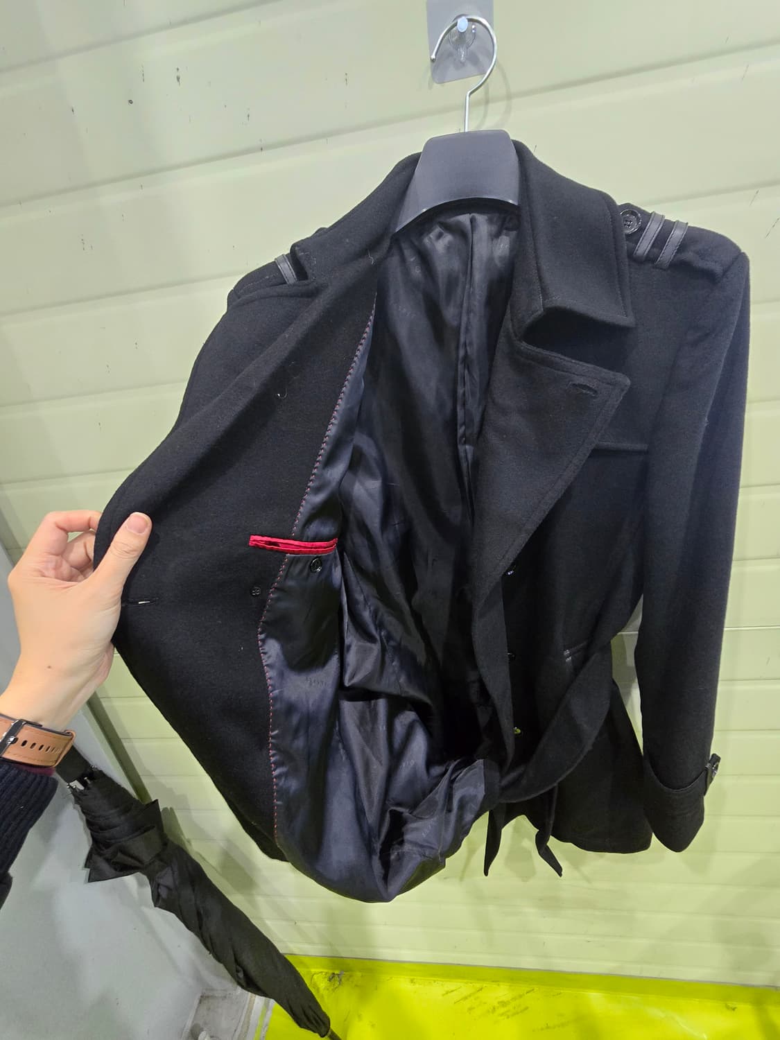 JASPER 밀리터리 블랙 더블 버튼 벨트 코트 상품이미지6