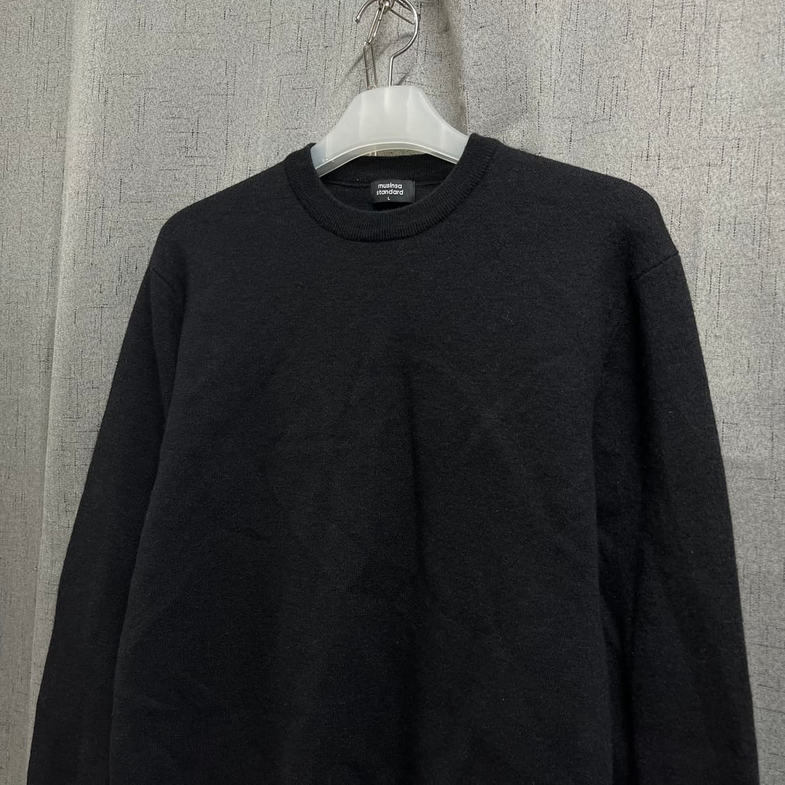 무신사스탠다드 모 울 긴팔 블랙 니트 L 상품이미지3