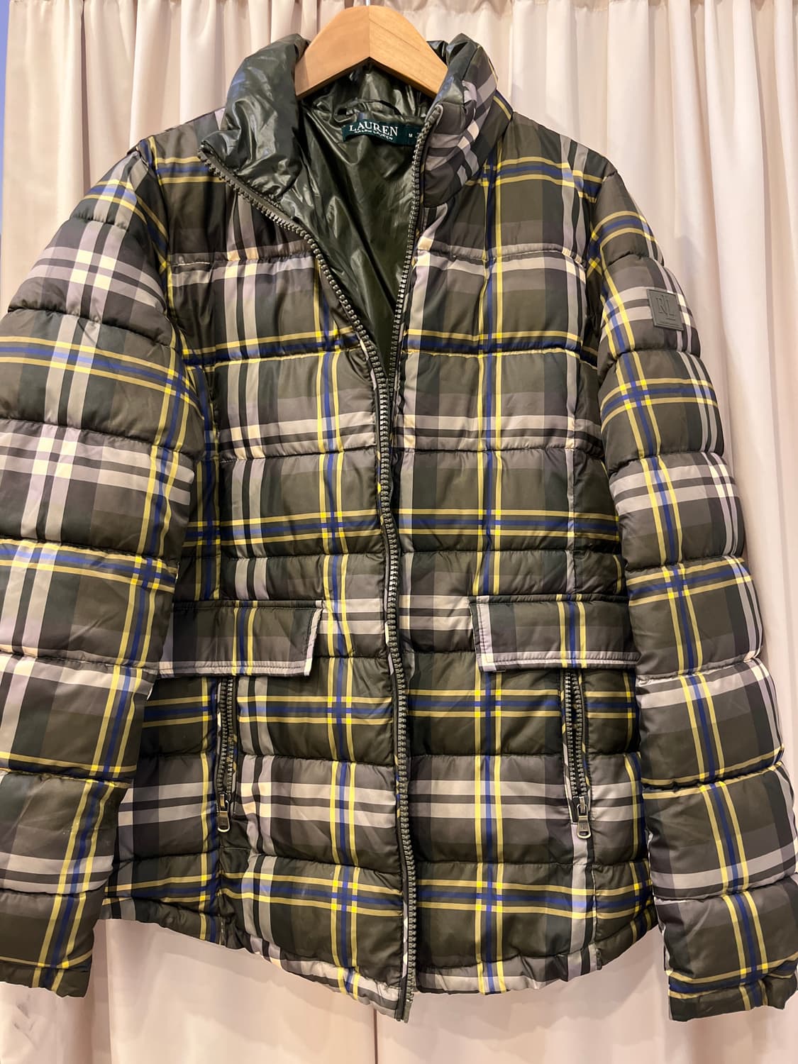 로렌 랄프로렌 우먼스 체크 패딩 M 상품이미지1