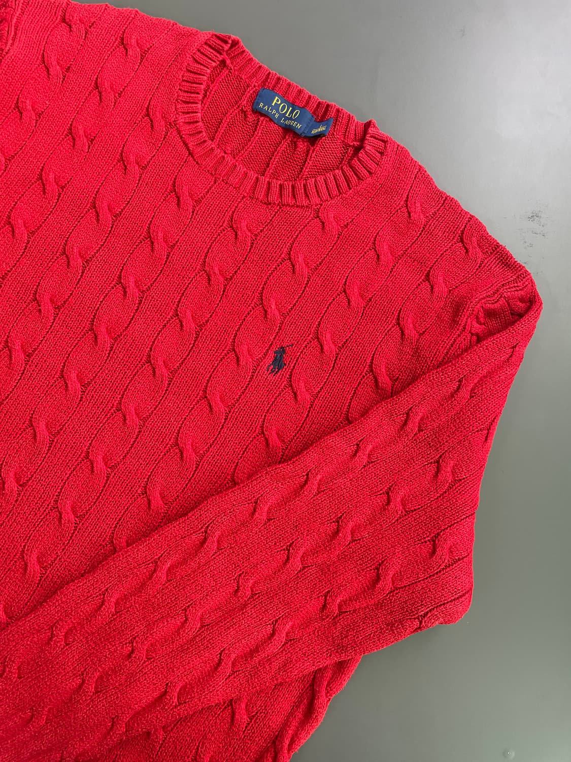 [L] 폴로 랄프로렌 코튼 케이블 꽈배기 니트 스웨터 상품이미지2