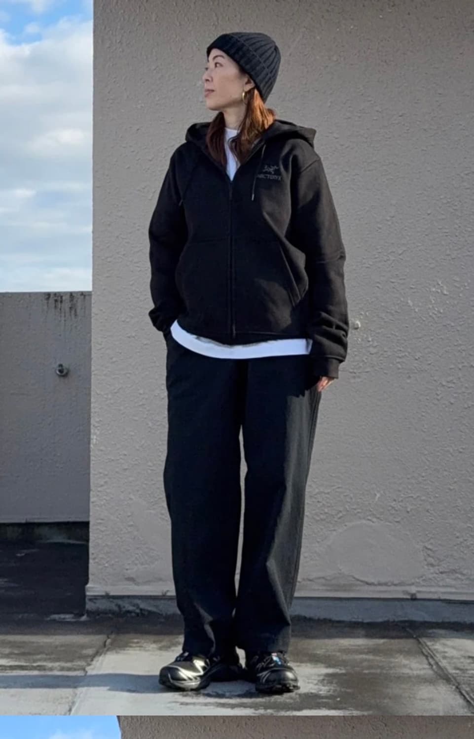 25FW 아크테릭스 앰블렘 후드집업 블랙 XS 상품이미지2