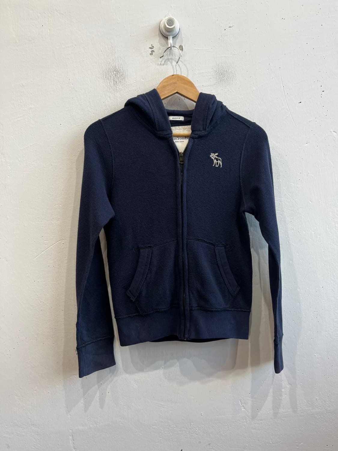 아베크롬비 와플 후드집업 네이비 우먼즈 S 상품이미지1