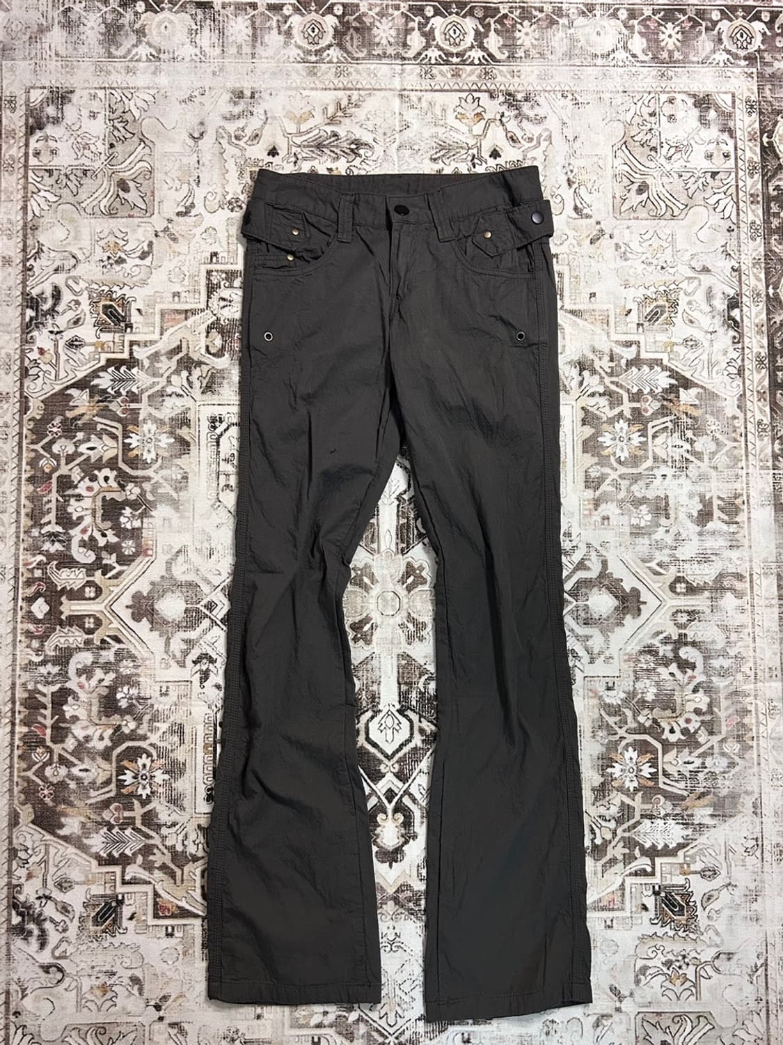 y2k khaki side strap pants 상품이미지1