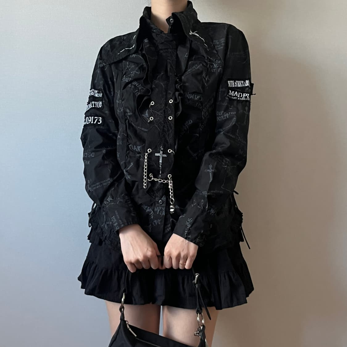 Mad Punks Skull Corset Shirt 상품이미지1