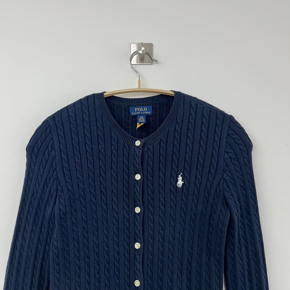 폴로 랄프로렌 네이비 케이블 꽈배기 니트 가디건 상품이미지4