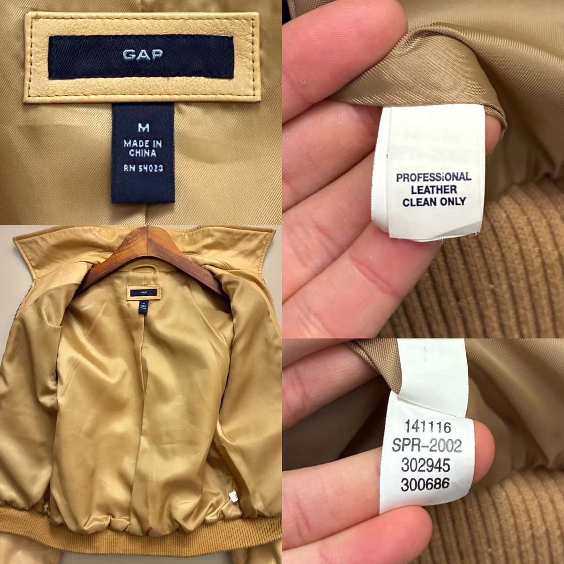 (S~M)00s GAP 올드갭 밀리터리 봄버 레더자켓 가죽자켓 우먼스 상품이미지9