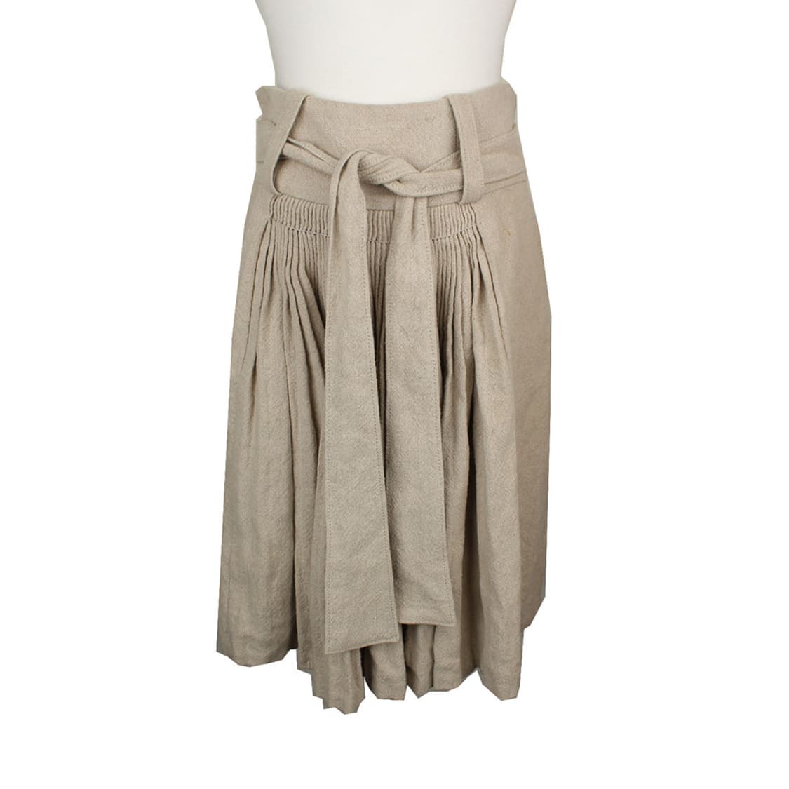 발렌시아가 베이지 린넨 주름 플레어 스커트 상품이미지1