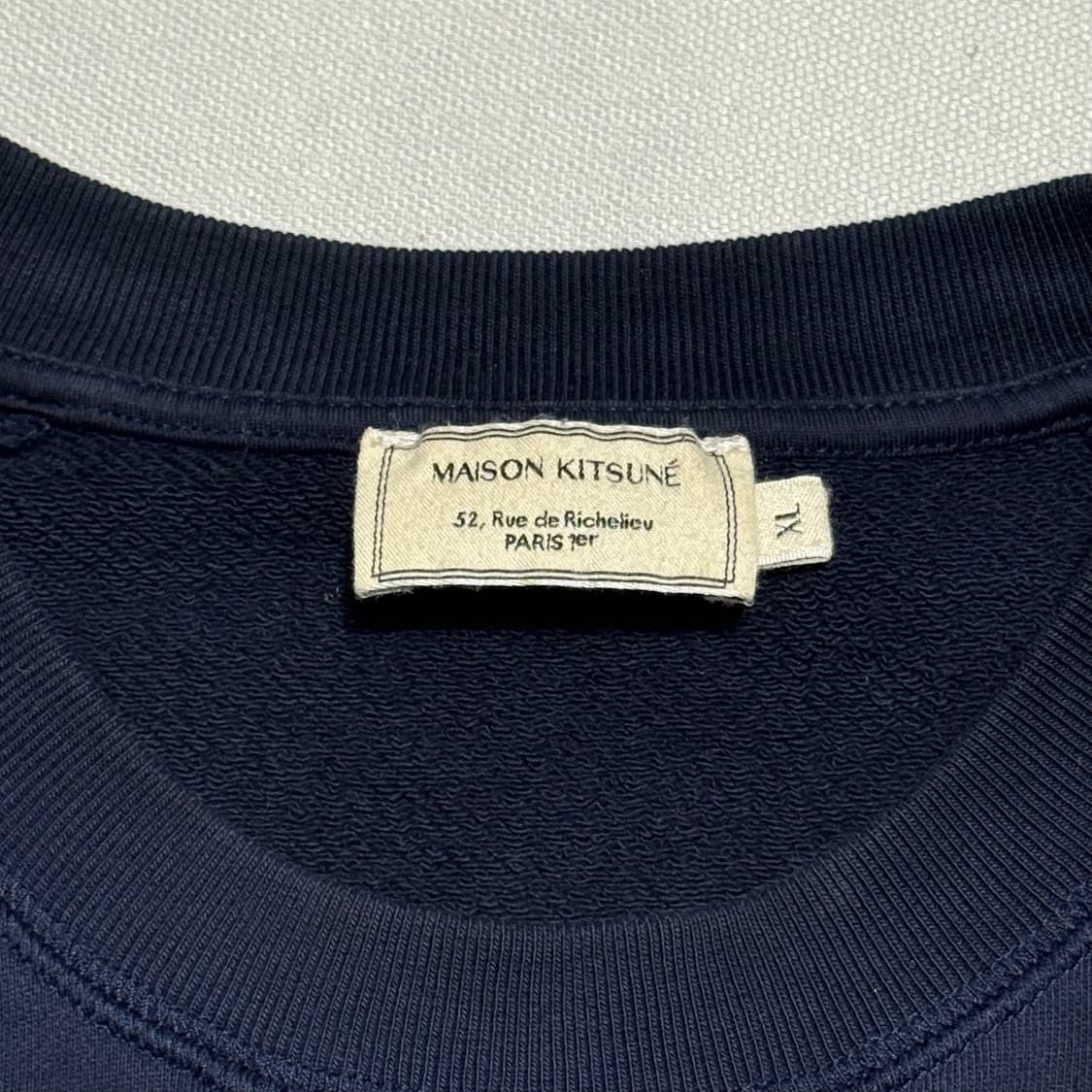 XL 메종키츠네 폭스 헤드 패치 네이비 맨투맨 상품이미지4