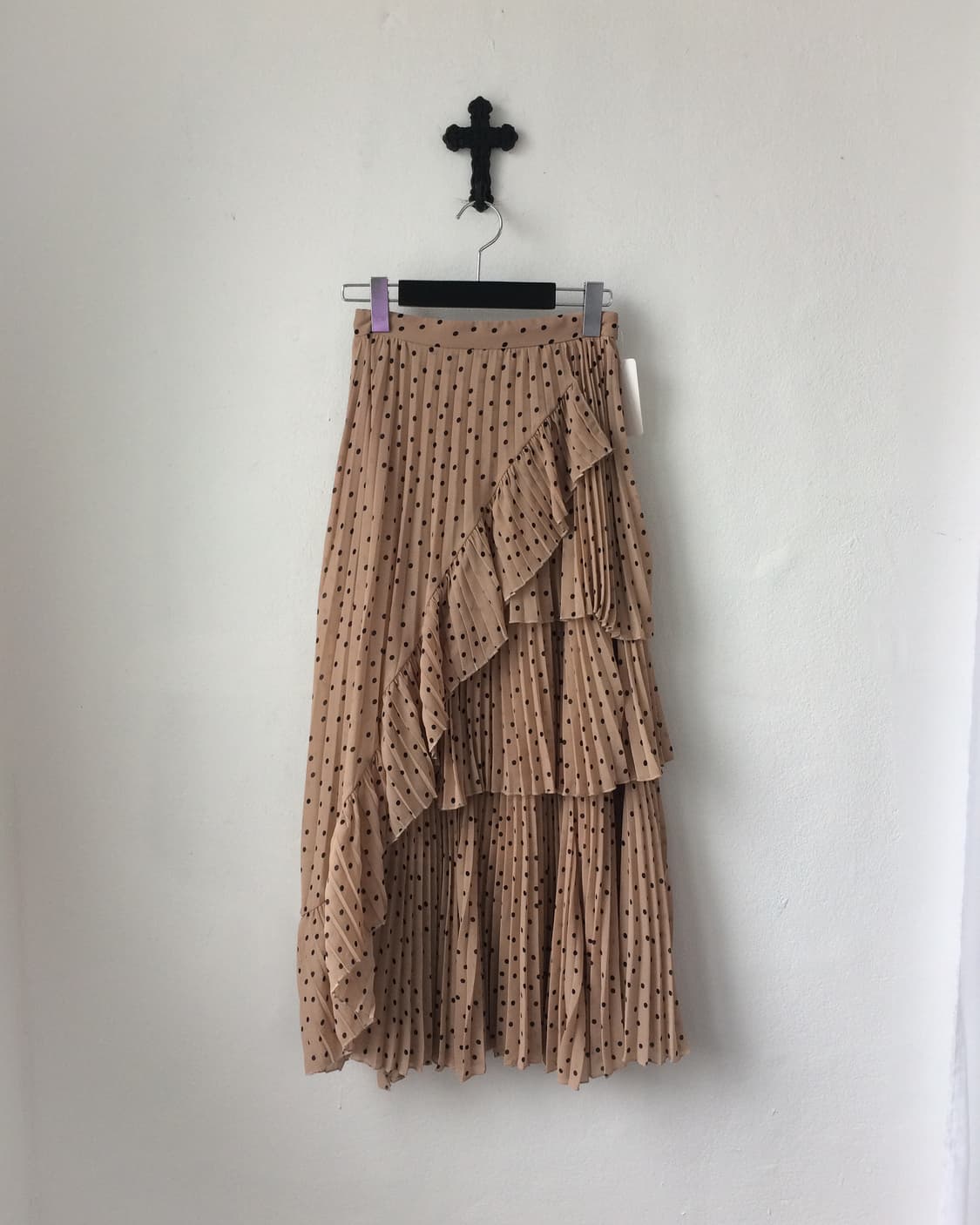 Dot pattern frill layer long skirt 상품이미지1