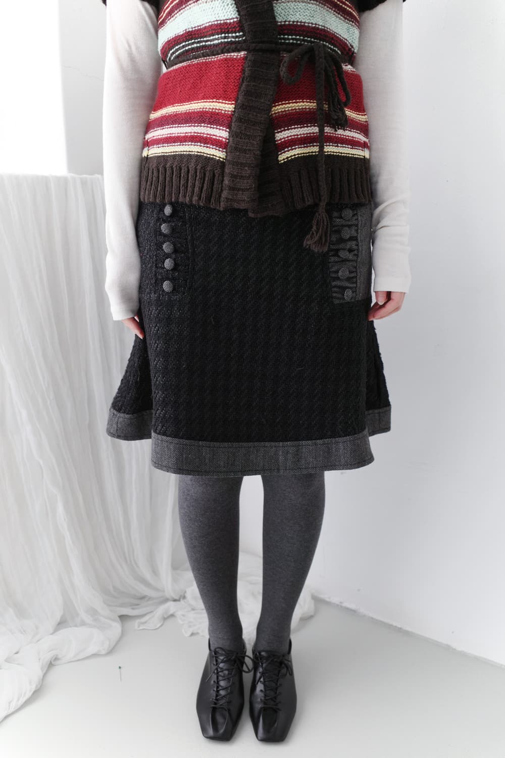 desigual) wool button skirt  상품이미지6