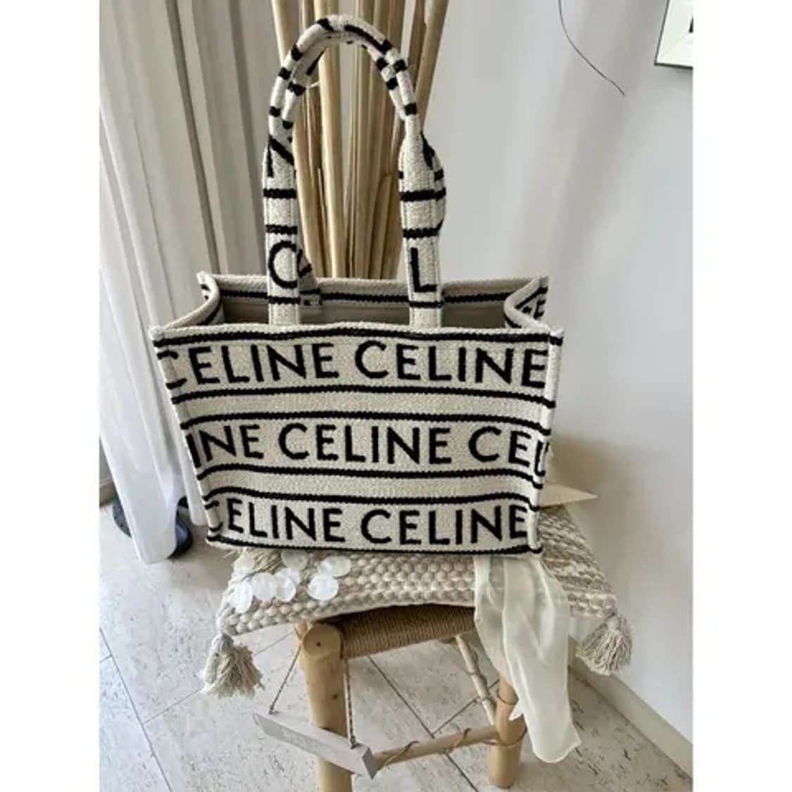 [정품] 셀린느 텍스타일 미디엄 카바스 투톤 토트백 상품이미지1