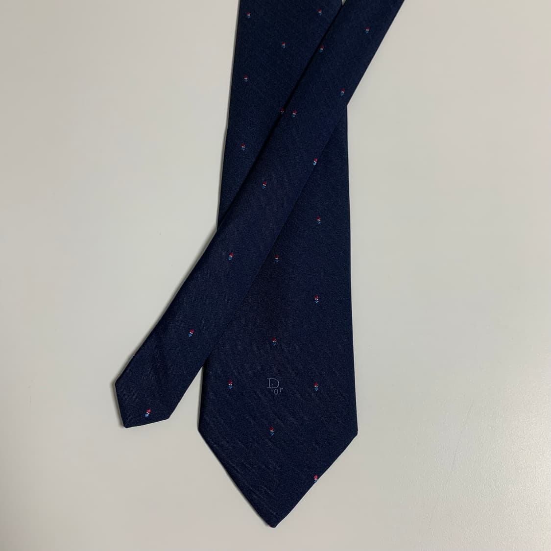크리스찬 디올 명품넥타이 혼방 네이비 결혼식룩 A+등급 8cm 상품이미지3